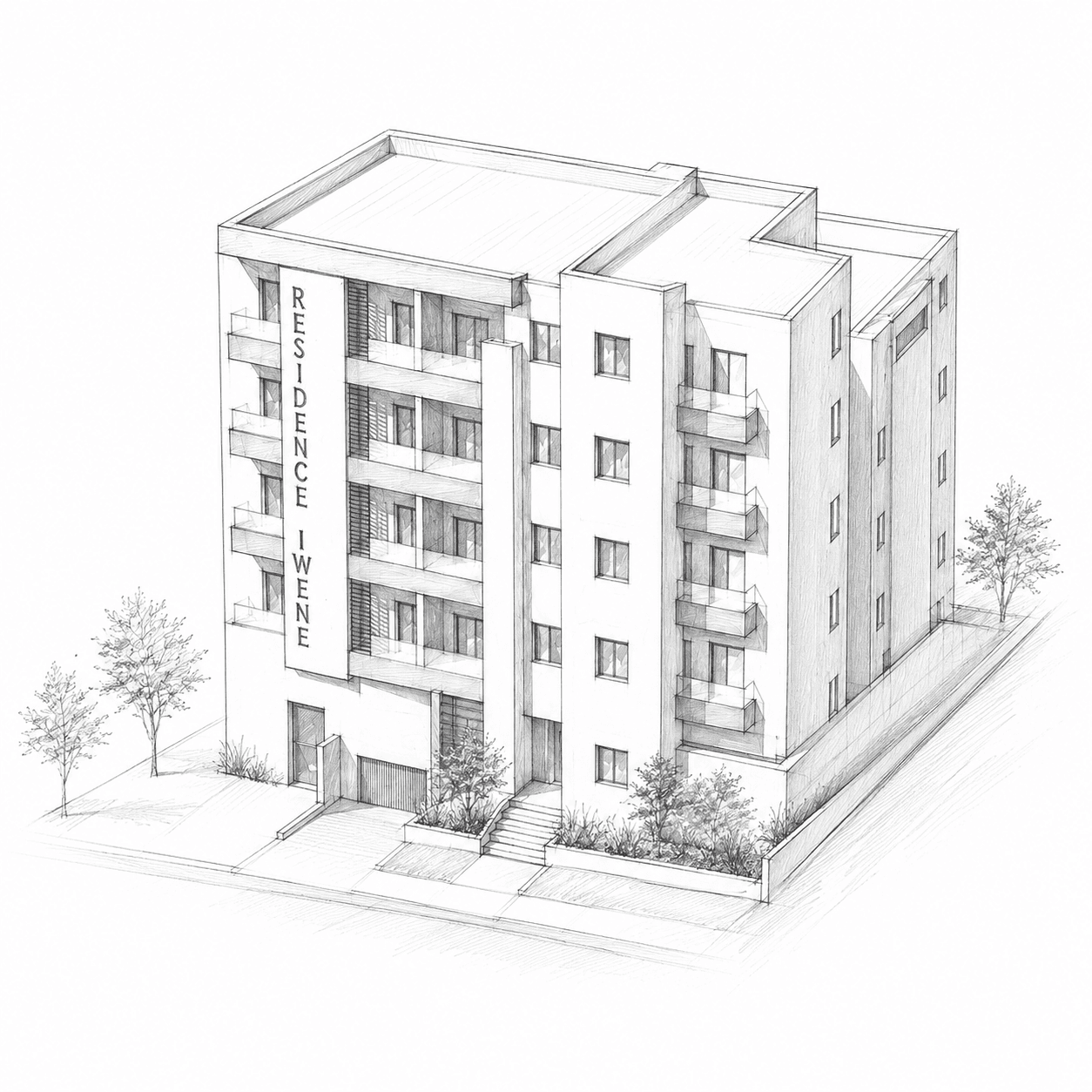 Détail architectural d’une résidence Iwene